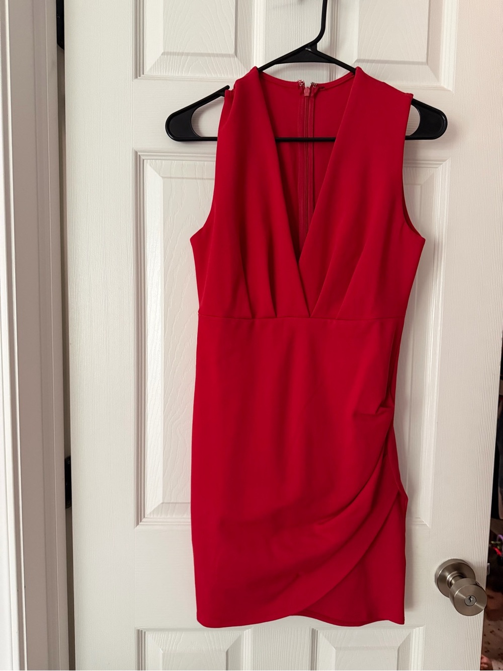 Lulu's Bold Red V-Neck Sheath Dress